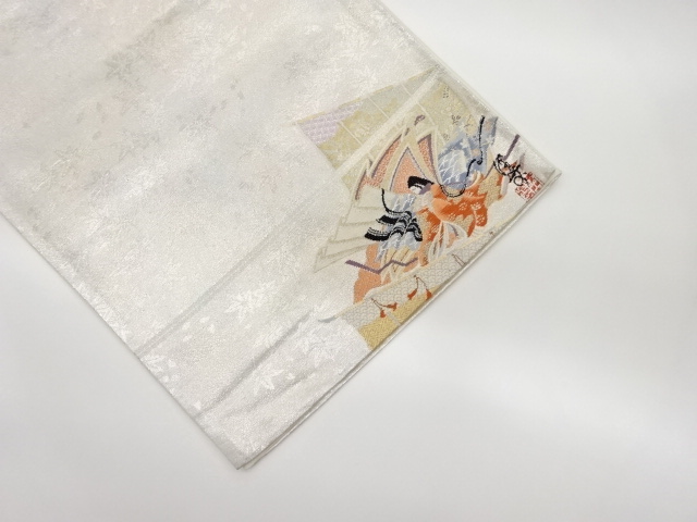 リサイクル　紅葉に貴女模様織出し袋帯